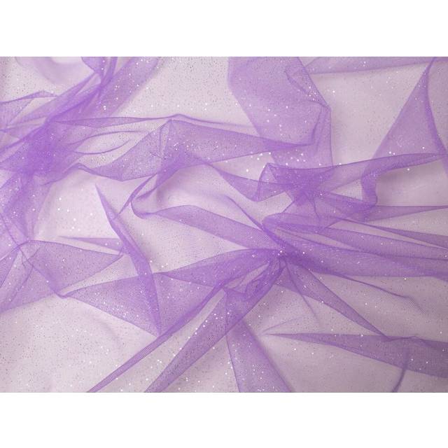 Minerva Core Range Glitter Tulle Net Fabric Lilac