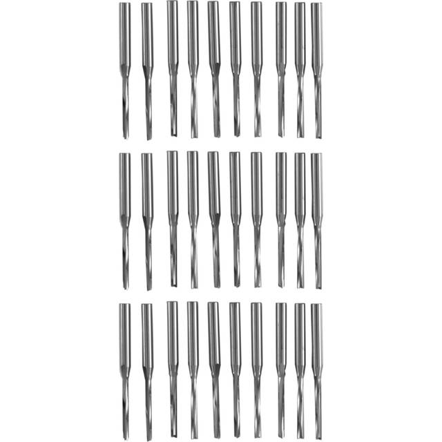 30 Pcs Two Flutes Straight End Mills Straight Slot Bit Wood Cutter Two Double Flute Bits 3.175X2X17mm for CNC Router