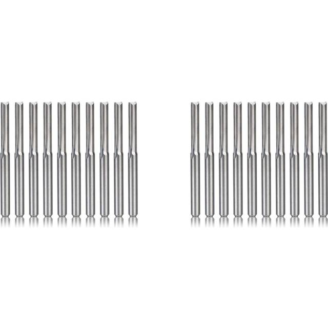 20Pcs 2 Flute Cnc Router Bits 3.175mm Straight Slot Tungsten Steel Milling Cutter for Wood Plastic