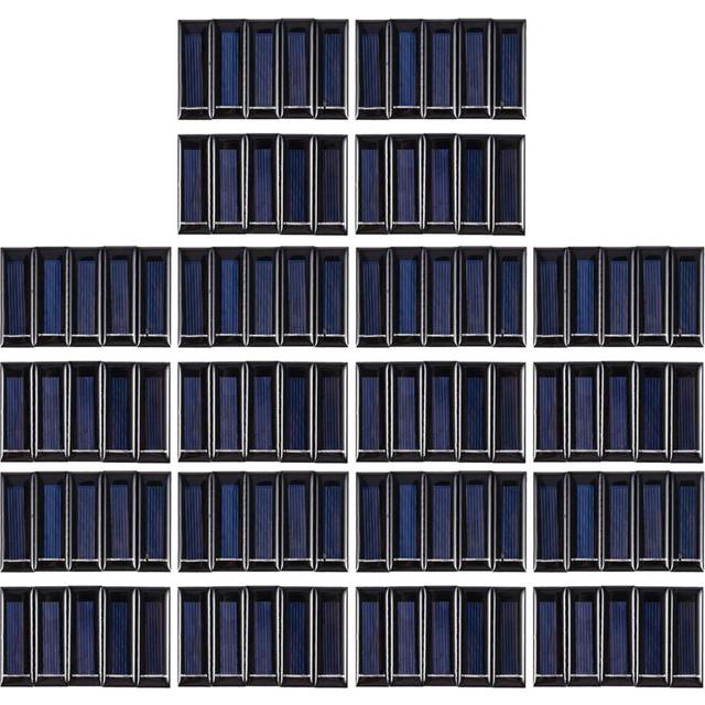 100Pcs Mini Solar Panel New 0.5V 100MA Cells Photovoltaic Panels Module Sun Power Battery Charger DIY 53x18x2.5mm
