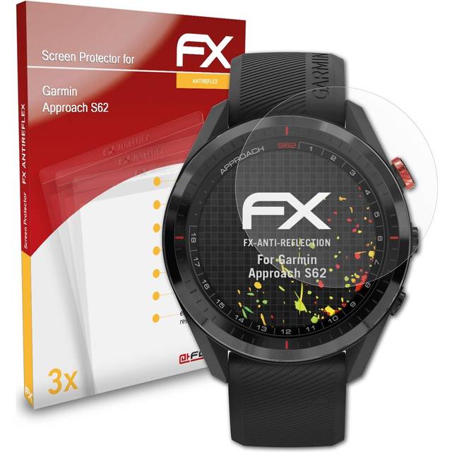 Atfolix 3x screen protection film for garmin approach s62 matt&shockproof