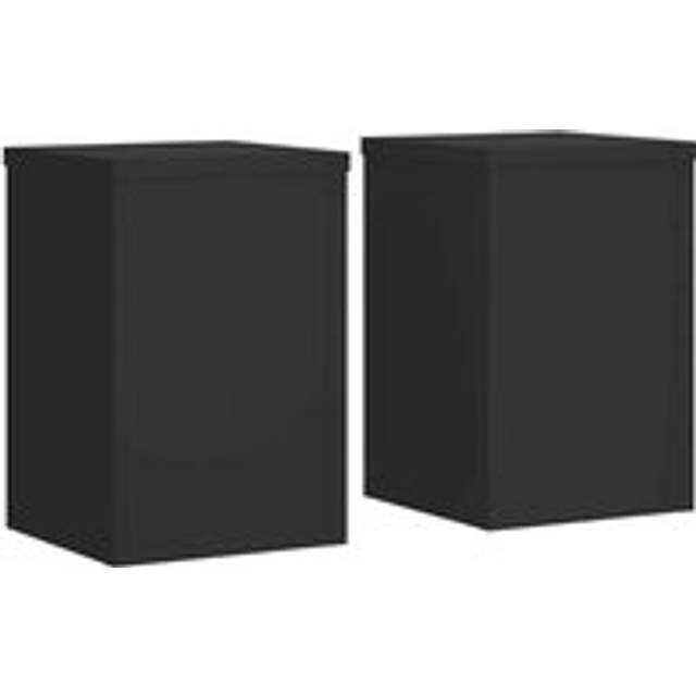 vidaXL Plant Stands 2 pcs Black 25x25x35 cm Engineered Wood