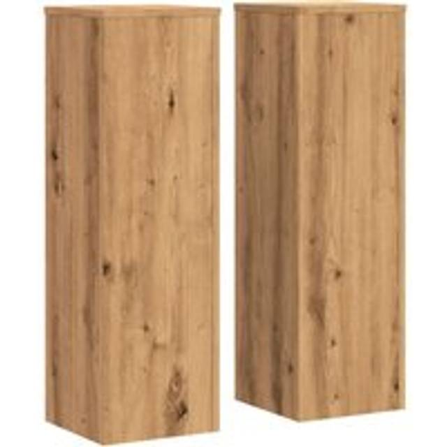 vidaXL Plant Stand 2pcs Artisan Oak 25x25x80 cm Engineered Wood - Brown