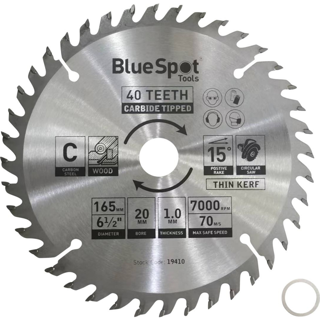 Blue Spot Tools 165mm x 20mm Circular Saw Blade (40 Teeth)