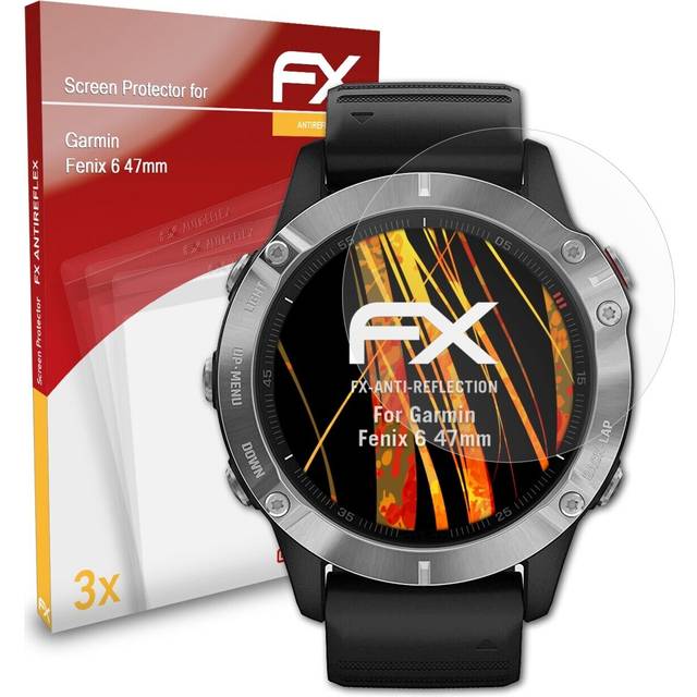 Atfolix 3x screen protection film for garmin fenix 6 47mm matt&shockproof