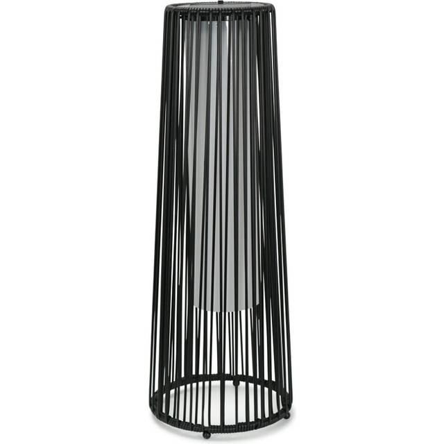 ValueLight Rattan Black Large Solar Floor Lamp - ValueLights - 59.5 x 21.5 x 21.5cm