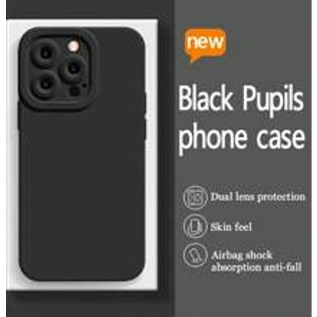 Rak kant, precisionshål, enkel design, massivt svart material, fallskyddande, förtjockat telefonskal, tryck, kompatibelt med 15 Xr/7/8, kompatibelt me - Multifärgad (Multi-size)