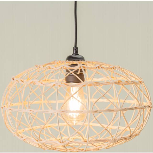 Caspian Large Easy Fit Rattan Lampshade Natural Wicker Effect Ceiling Shade