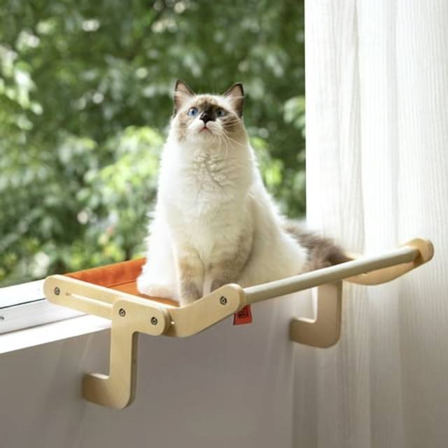 Robotime Mewoofun Cat Window Perch Cats Hammock Hanging Bed (orange)