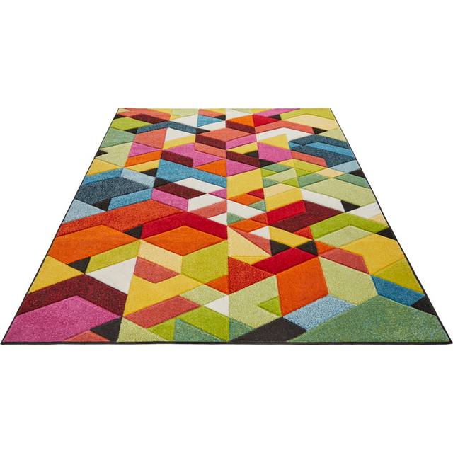 Green/Yellow/Pink Rug - Multicolour (Rectangle 80 x 150cm)