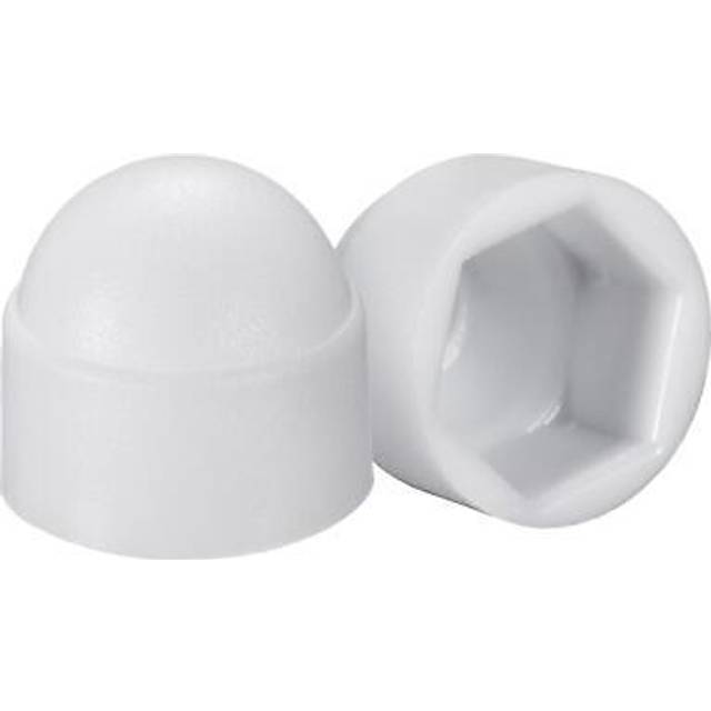 Plastic Dome Nut Protection Cap Covers, M8 Nut Cover White 25pcs