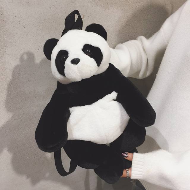 SHEIN Panda Design Fluffy Backpack School Bag For Graduate, Teen Girls, Freshman, Sophomore, Junior & Senior In College, University & High School, Perfect F