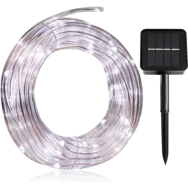 12M 100 Led Rope Light Solar Waterproof Ip68 Solar Fairy Lights Outdoor Fairy LightsWhite