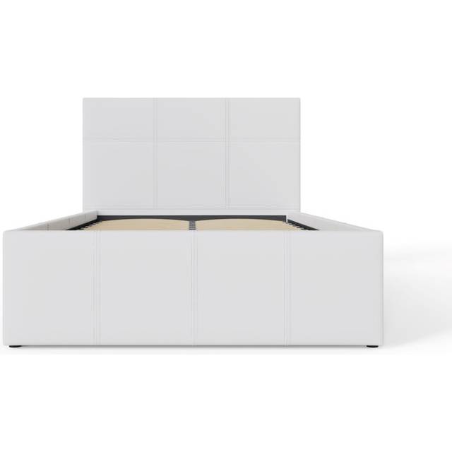 Beaird Upholstered End Lift Ottoman Bed - White (Single (3&#39;))