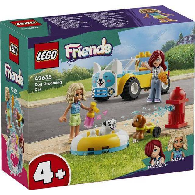 LEGO Friends Hundfrisörbil, Fordonslekset, Byggleksak med djur- och naturlekar för barn, 2 minidockor och 2 hundfigurer för flickor och pojkar från 4 år, Presentidé med leksaksdjur 42635