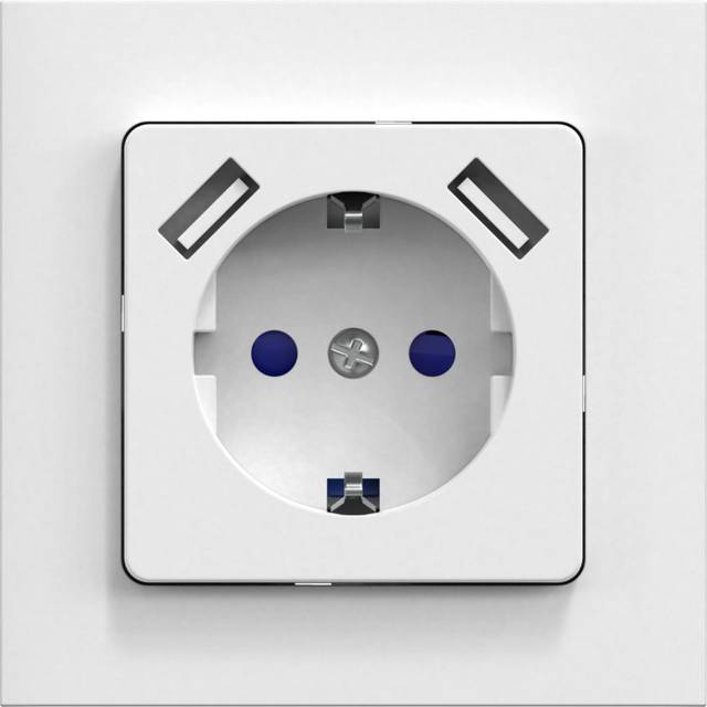 Vägguttag Infällt Jordat Med USB Connect 2 Home 16A 250V IP20 Vit Gelia