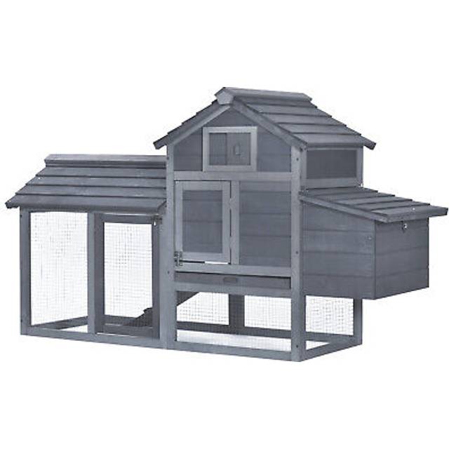 PawHut Chicken Coop Hen Cage Small Animal Hutch Nesting Box w/ Outdoor Run
