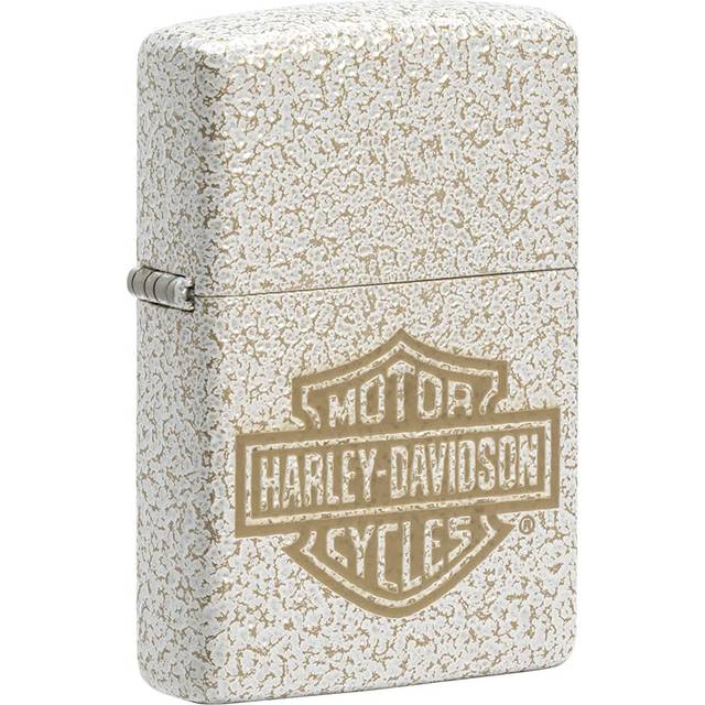 Zippo Harley Davidson Lighter Mercury Glass Effect Laser Engraved White Gold