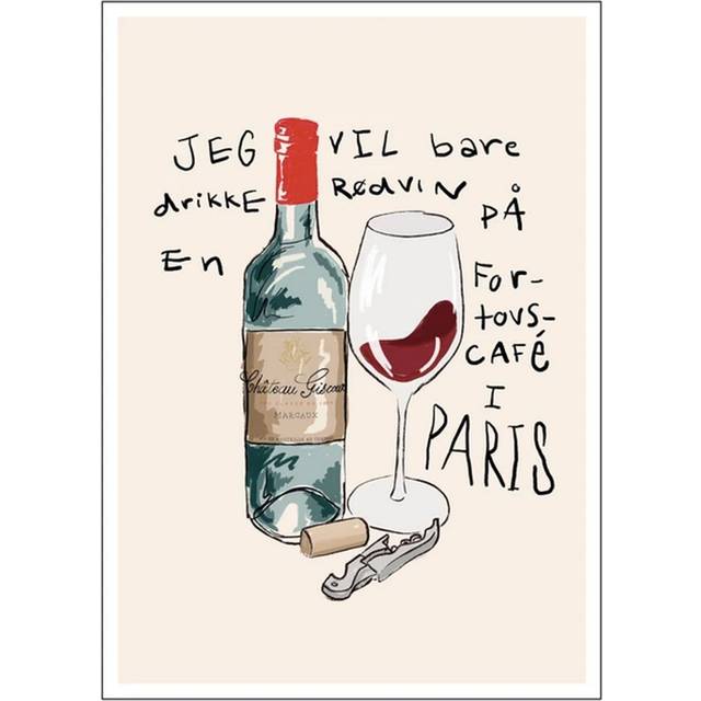 Poster & Frame - Vin à Paris - Affisch - Gustav Lautrup - 50 x 70 cm