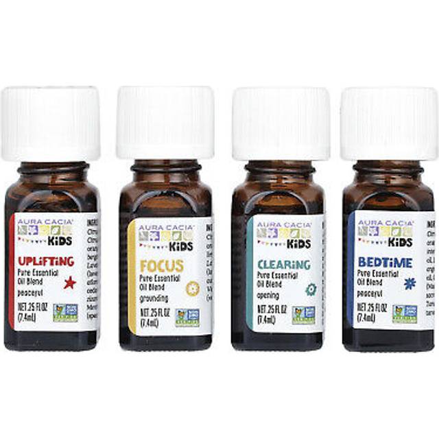 Aura Cacia, Children's, Essential Oil Blend, 4 Containers, 0.25 fl oz (7.4 ml) Each