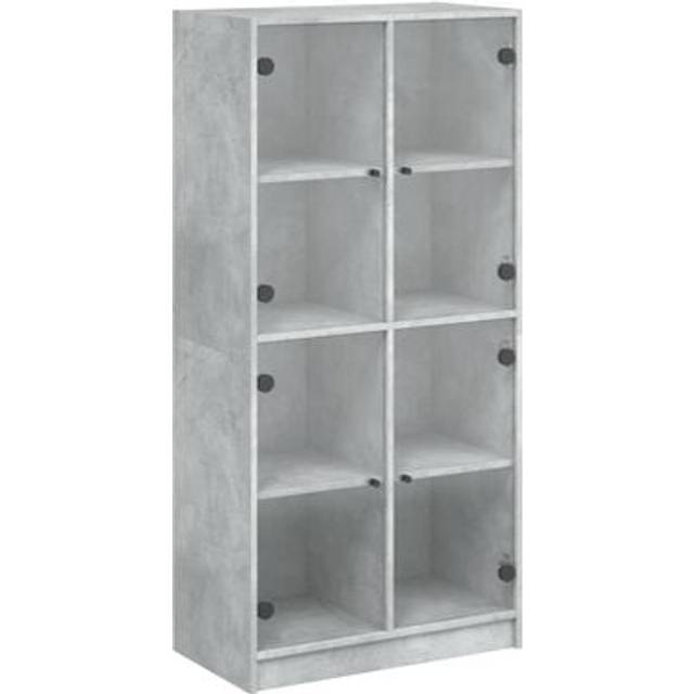 vidaXL Highboard with Doors Concrete Grey 68x37x142 cm Engineered Wood