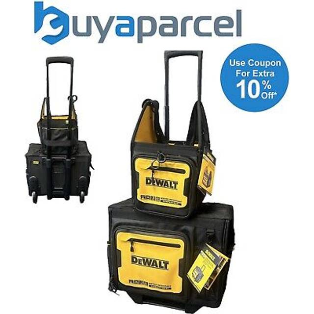 "Dewalt Pro Rolling Wheeled Tool Bag Case Soft Storage Stackable + 11"" Tote Bag"