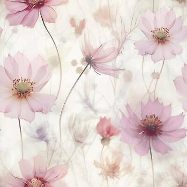 Muriva lissa flowers wallpaper floral elegant feature wall - blue or pink