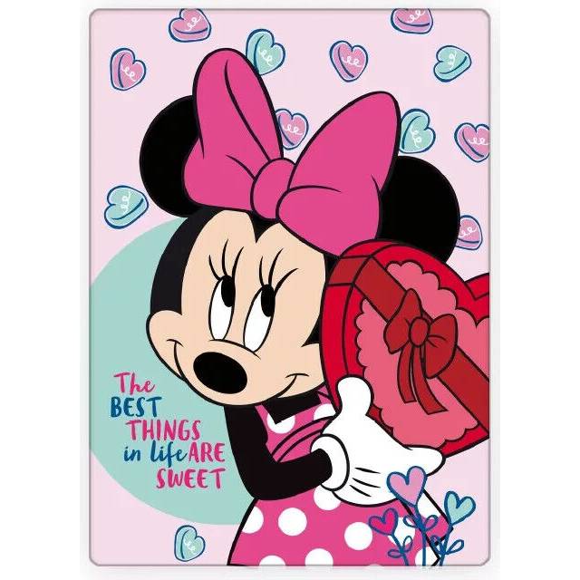 Disney minnie mouse fleece throw blanket 100 x 140 cm hearts