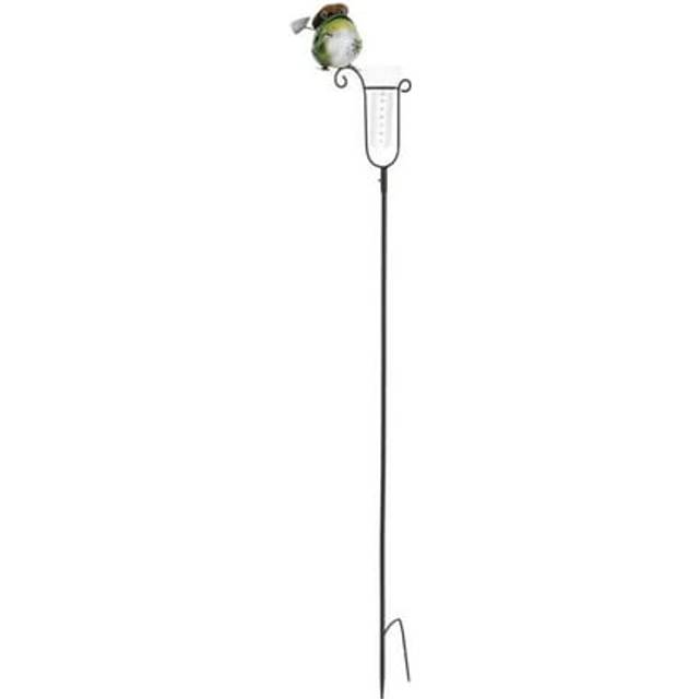 Continental Art Center 19947 Single Rustic Metal Frog Garden Stake with rain Gauge