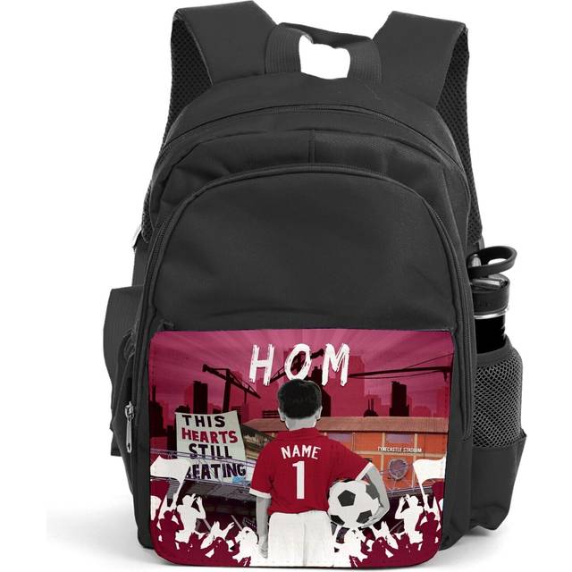 Personalised hearts backpack boys football school bag childrens pe kit gift cf26