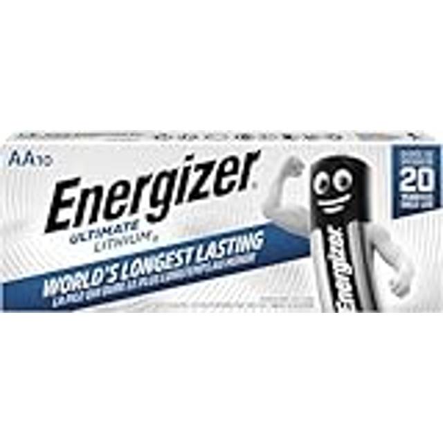 Energizer Ultimate Lithium, 10-pack, AA-batterier, lång livslängd för energikrävande enheter, lättare och 20 års livslängd