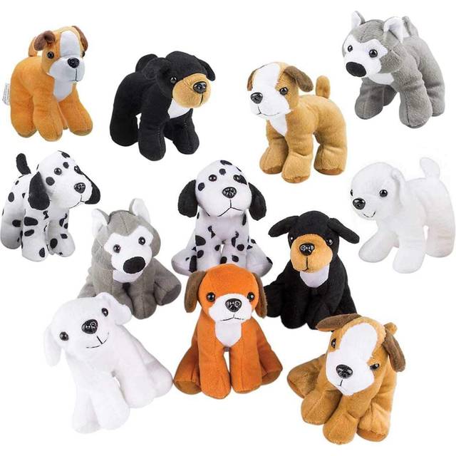 Bulk Plush Puppy Dog Stuffed Dog Animal Toys | Variety Pack Made of Soft Plush ? Great as a Party Favor, Gift, or Companion ? Pretend Play for Ki