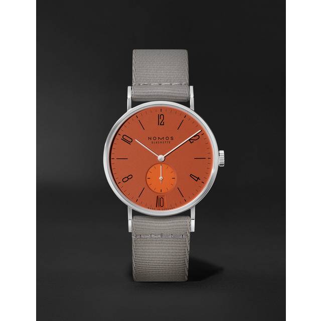 NOMOS Glashütte - Tangente 38 Date Poporange Limited Edition Hand-Wound 37.5mm Stainless Steel and Webbing Watch, Ref. No. 179.S13 - Men - Orange