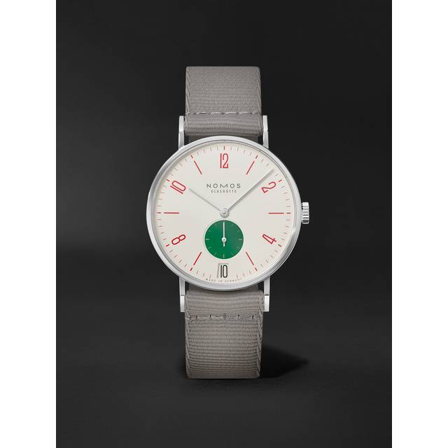 NOMOS Glashütte - Tangente 38 Date Go Limited Edition Hand-Wound 37.5mm Stainless Steel and Webbing Watch, Ref.No. 179.S4 - Men - White