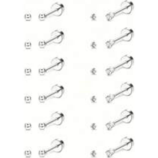 12 st små 2 mm örhängen i kirurgiskt stål, bollformade örhängen med platt rygg, lämpliga för pojkar och flickor - Silver (12st-2mm)