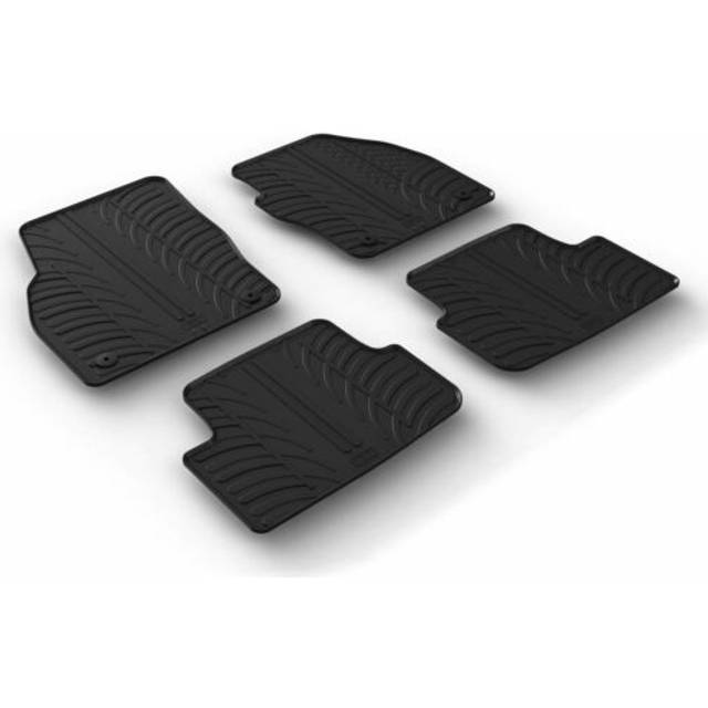 Car Mats for Volkswagen Polo Mk.6 2018 - 2025 | Gledring Custom-Fit Black Rubber Floor Mat Set