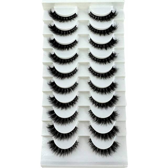 SHEIN 10 Pairs Cat Eye Lahses /3d Faux Mink Natural Look False Eyelashes Classic Russian Volume Eyelash Extension Faux Artificial Mink Lashes Fake Lashes St