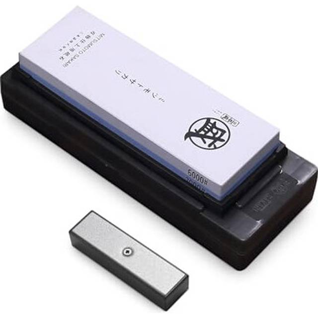 MITSUMOTO SAKARI Japansk Manuell Knivvässare, 2000/6000 Grit Professionell Slipsten för Knivar Med TPR Gummi Halkskyddad Bas Knivslipare