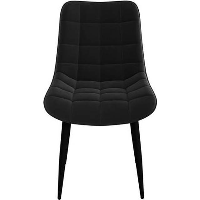 (Black, 8) Nova Modern Velvet Dining Chair Padded Seat Metal Legs