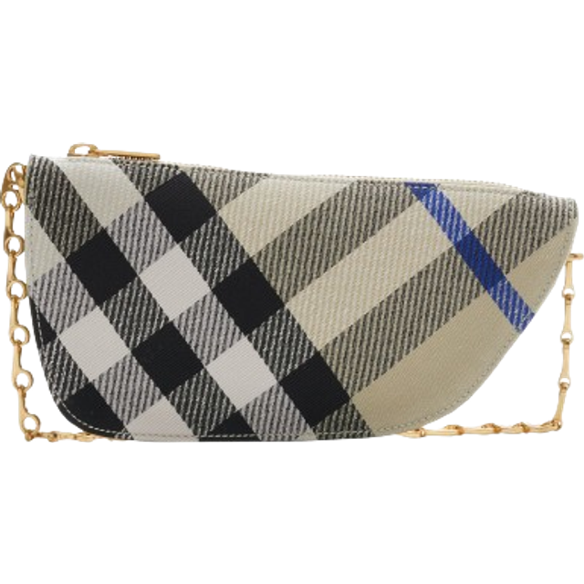 Burberry Shield Check-Pattern Mini Bag - A (Size W:21.5cm x H:11.5cm x D:3.5cm)