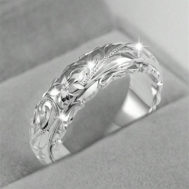 SHEIN 1 PC Elegant Flower Ring For Women For Valentine&#39;s Day Gift Wedding Engagement Anniversary Party Band Jewelry