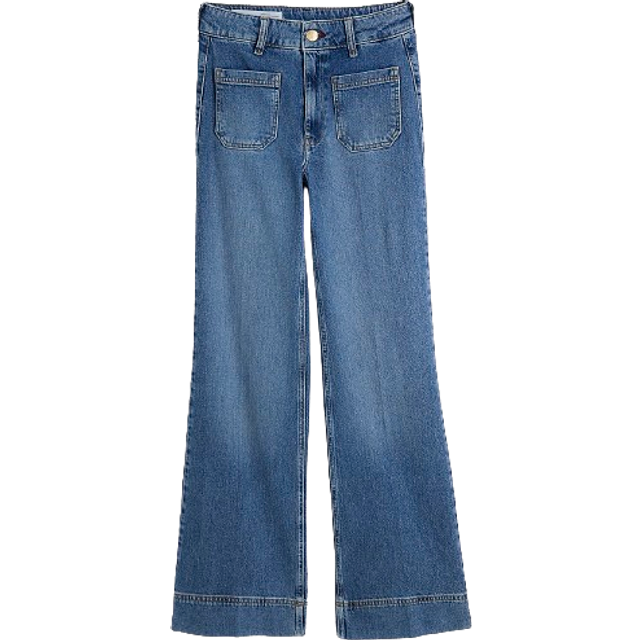 River Island Womens Blue High Waisted Pocket Wide Leg Jeans - 8L