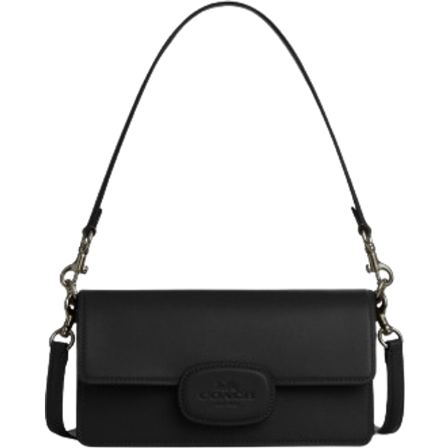 Coach Womens Eliza Flap Crossbody with Leather Covered Closure - Black - One Size