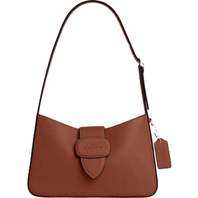Coach Womens Eliza Shoulder Bag with Leather Covered Closure - Red - One Size