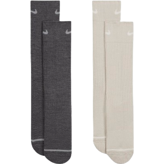 Nike Everyday Wool Cushioned Crew Socks (2 Pairs) 'Grey Beige' DQ6394-902 - grey/beige