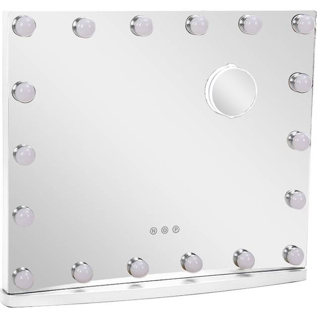 Muscatine Lighted Metal Framed Freestanding Make up Mirror - White (48.5cm H)