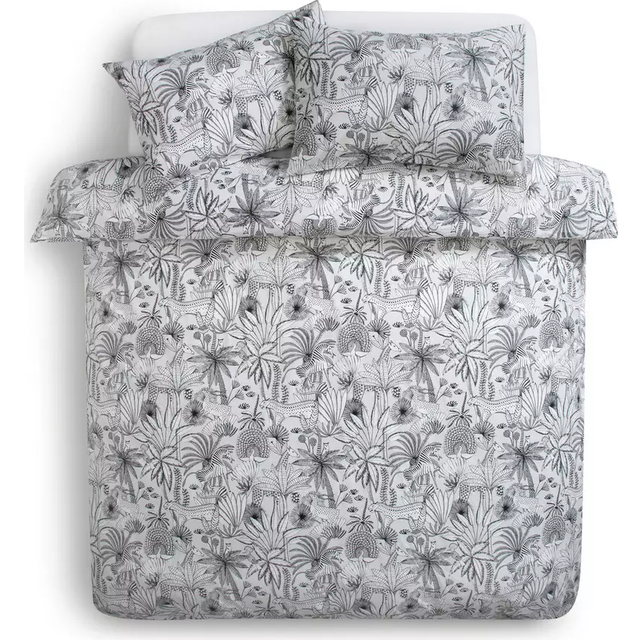 Habitat Cotton Jungle Black & White Bedding Set - Superking