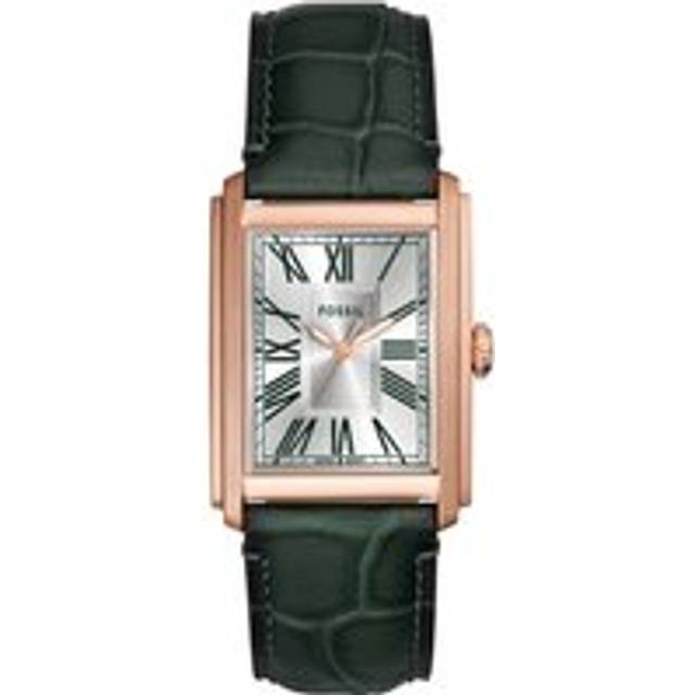 Fossil FS6077 Carraway Green Leather Strap Watch - W10370
