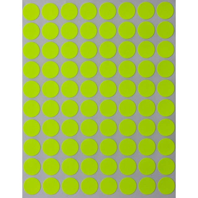 (13MM) Neon Yellow Color Coding Labels for Inventory and Labeling 1.3 CM Circle Dot Stickers 1200 Pack