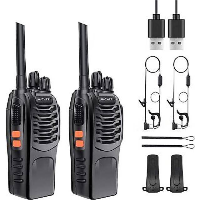 JUCJET Walkie Talkies, 88E Upgraded PMR446 Walkie Talkie, Two-Way Radio Rechargeable Walkie Ttalkie, With Original Earpieces, Reliable Long Range